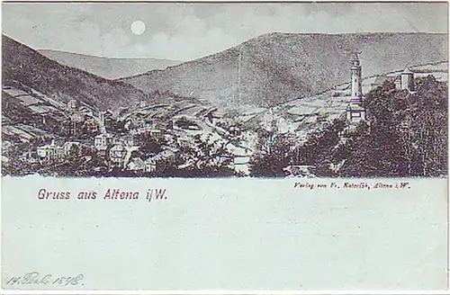 04436 Carte de la lune Salutation de Altena en Westphalie 1898