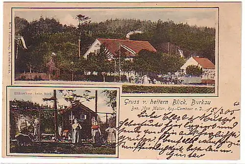 04432 Ak Salutation de l'auberge de Heitern Vue Burkau 1905