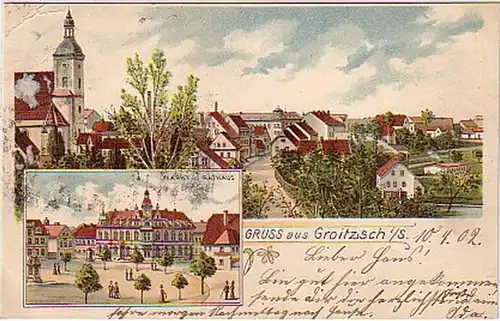 04407 Ak Lithographie Gruss aus Grotzsch i.S. 1902