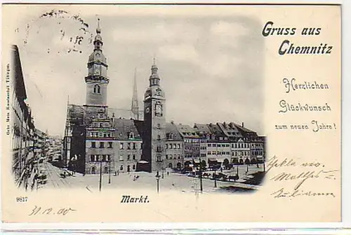04397 Ak Gruss de Chemnitz Markt 1900