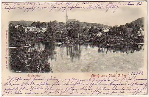 04394 Präge Ak Gruß aus Bad Elster Louisensee 1903