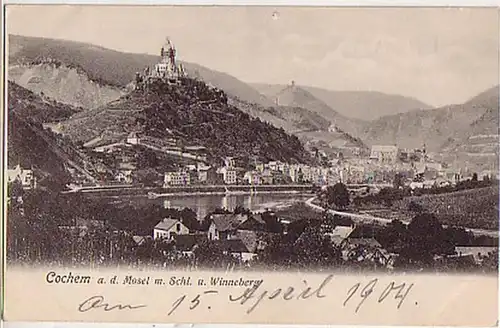 04392 Ak Cochem à la Moselle Vue totale 1904