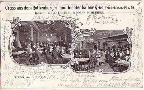 04374 Ak Gruss de Berlin Restaurant 1902