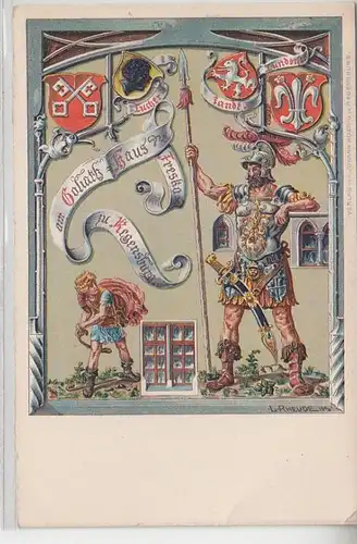 04360 Künstler Ak Fresko am Goliath Haus zu Regensburg um 1900