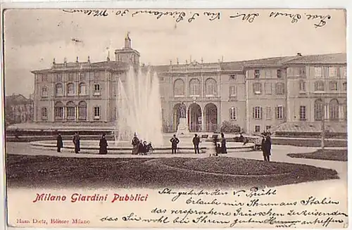 04358 Ak Italie Milano Giardini Pubblici vers 1900