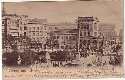 04357 Ak Gruss aus Berlin Hallesches Tor um 1905