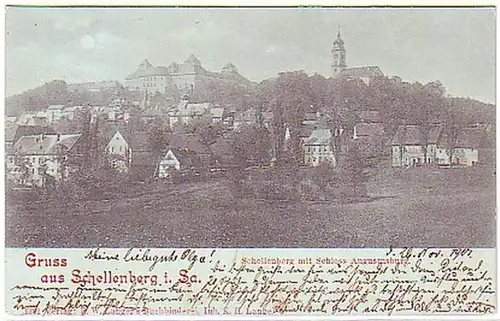 04347 Carte de la lune Salutation de Schellenberg à Sa. 1901