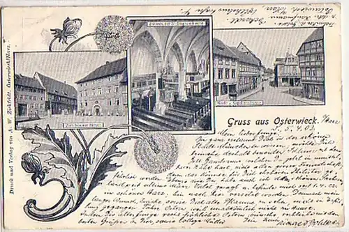 04312 Ak Gruss aus Osterwieck Gasthaus usw. 1903