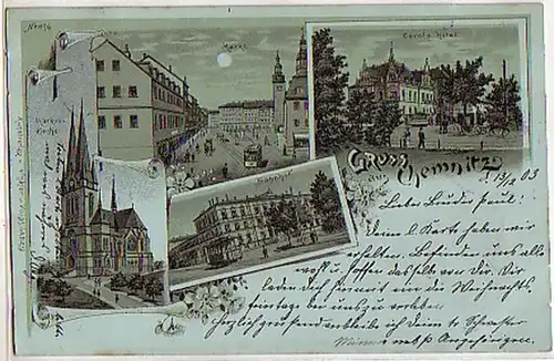 04301 Mondscheinkarte Gruss aus Chemnitz 1903