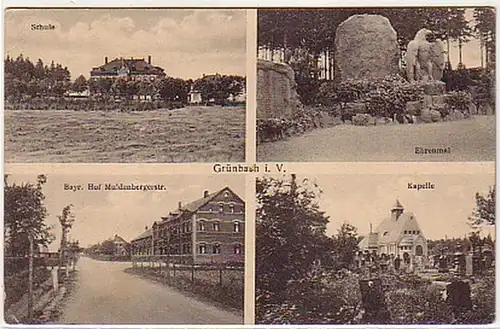 04272 Ak Grünbach im Vogtland Gasthof usw. um 1920
