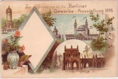 04253 Ak Lithographie Berliner Handelsexpo Exposition 1896
