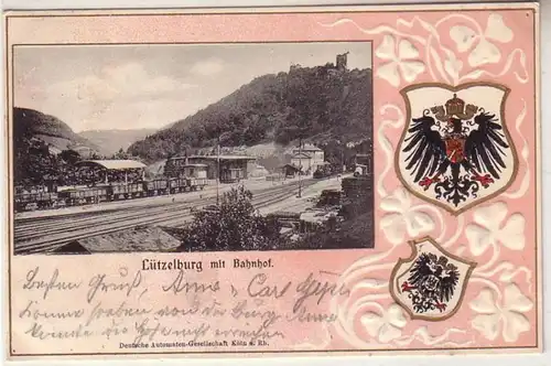 04237 Plage Passe Partout Ak Lützelburg avec gare 1904
