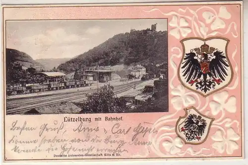 04237 Präge Passe Partout Ak Lützelburg mit Bahnhof 1904