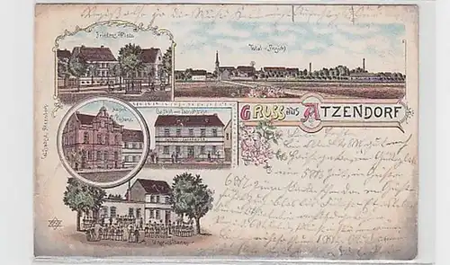 04231 Ak Lithographie Gruss de Atzendorf 1898