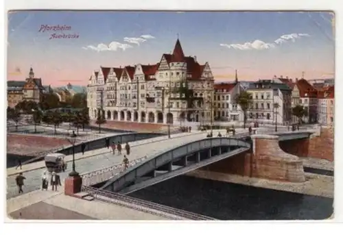 04228 Feldpost Ak Pforzheim Auerbrücke 1918