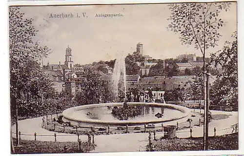 04225 Ak Auerbach im Vogtland Anlagenpartie 1909