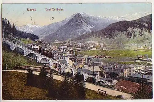04217 Ak Schweiz Davos Drahtseilbahn 1909