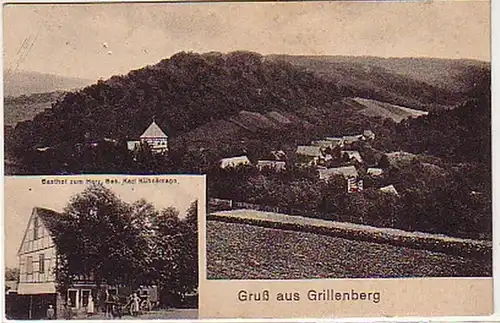 04214 Ak salutation de Grillenberg auberge de la résine vers 1920