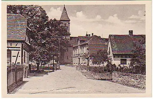 04196 Ak Scherzheim Schule, Kriegerdenkmal um 1950