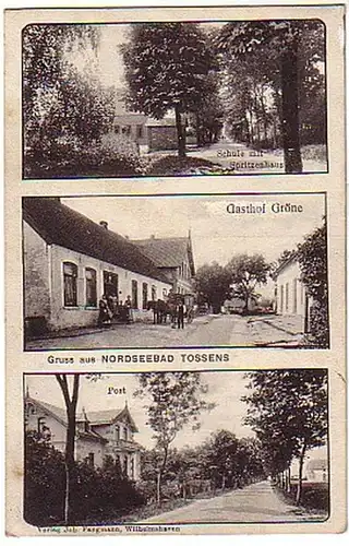 04154 Ak Gruss aus Nordseebad Tossens Gasthof 1911