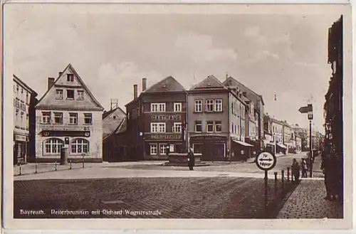 04148 Ak Bayreuth Richard Wagnerstraße m. Gasthaus 1934