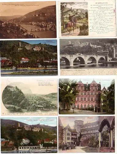 04140/8 schöne Ak Heidelberg Neckarbrücke usw. um 1920