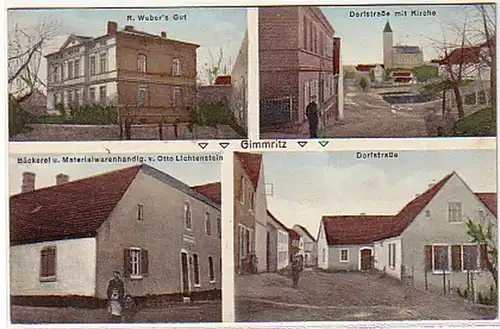 04126 Ak Gimmritz Dorfstrasse, Bäckerei usw. 1915