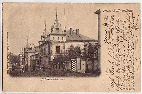 04122 Ak Pirna Rottwernsdorf Artillerie Caserne 1902