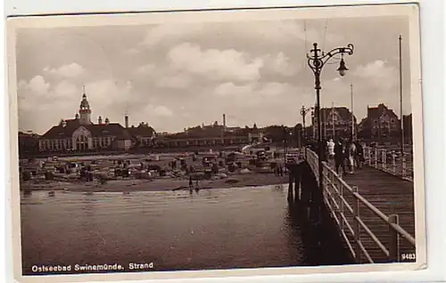 04099 Ak Mer Baltiquebad Swinemünde Plage 1932