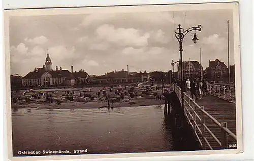 04099 Ak Ostseebad Swinemünde Strand 1932