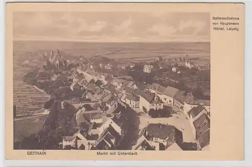 04096 Ak Ballonaufnahme Geithain Markt mit Unterstadt um 1920