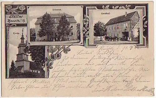 04082 Ak Gruss aus Nausitz in Thür. Gasthof usw. 1908