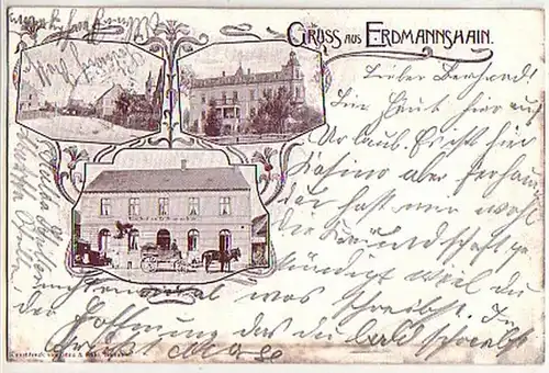 04064 Ak Gruss aus Erdmannshain Gasthof 1902