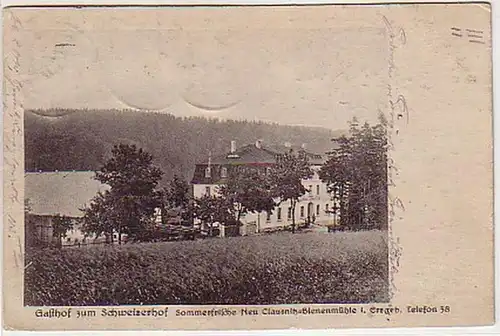04055 Ak Neu Clausnitz Abelemühle Gasthof 1923