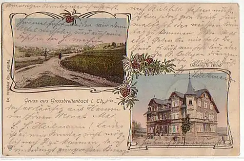 04043 Ak Gruß aus Grossbreitenbach Thüringen Hotel 1905