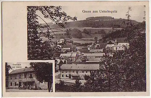 04037 Ak Gruss aus Unterloquitz Gasthaus zur Linde 1920