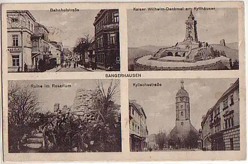 04019 Feldpost Ak Sangerhausen Bahnhofstr. etc. 1916