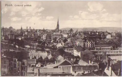 04017 Ak Pilsen Plzen Vue de la ville Celkovy pohled 1926