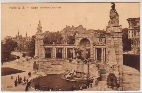 04013 Ak Halle a.S. Kaiser Wilhelm Denkmal 1912