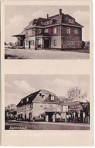 03993 Multi-image Ak Espenhain Gare de 1946