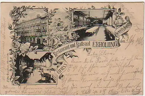 03983 Ak Gruss de Restaurant Removal Chemnitz 1900