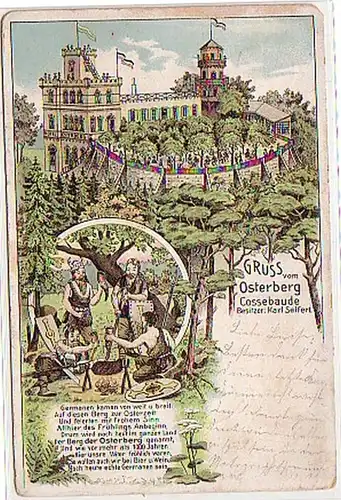 03976 Ak Gruss vom Osterberg Cossebaude 1902