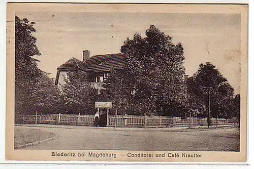 03971 Ak Biederitz bei Magdeburg Conditorei & Cafe 1926