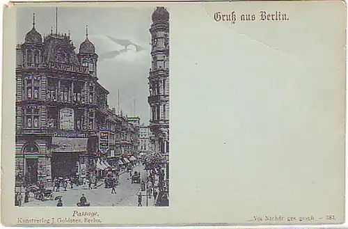 03969 Carte de la Lune Salutation de Berlin Passage vers 1900