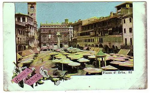 03965 Ak Italie Vérone Piazza d ' Erba vers 1900