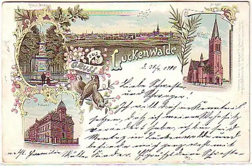 03962 Ak Lithographie Salutation de Luckenwalde 1900