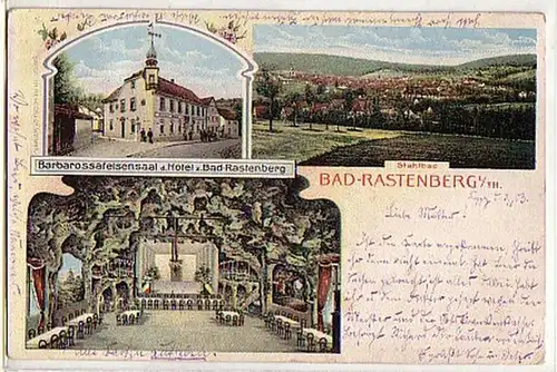 03940 Ak Bad Rastenberg Hotel Barbarossafelsensaal 1903