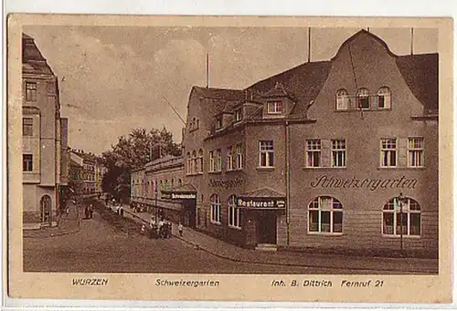 03926 Ak Wurzen Restaurant Garten suisse 1918