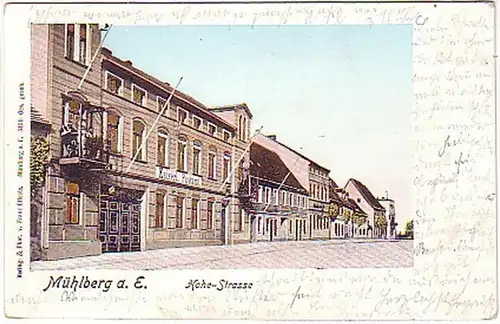 03924 Ak Mühlberg sur la route Elbe Höhe Strasse 1901