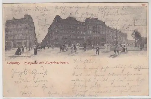 03916 Ak Leipzig Rossplatz mit Kurprinzstraße 1908
